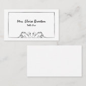 Einfache zeitlose handgeschriebene Swan-Elegant Platzkarte (Vorne/Hinten)
