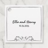 Einfache zeitlose, handgeschriebene Swan Lässige H Geschenkanhänger (Vorderseite)