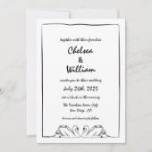 Einfache zeitlose, handgeschriebene Swan Zeichnend Einladung (Vorderseite)