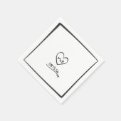 Einfache Zeitlose Handgezeichnete Initialen Sketch Serviette (Ecke)