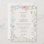 Einfache, zeitlose Wildblume Alabaster Wedding Inv Einladung (Vorderseite)