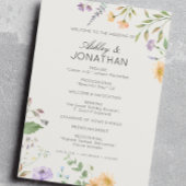 Einfache zeitlose Wildblume Alabaster White Weddin Programm