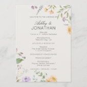 Einfache zeitlose Wildblume Alabaster White Weddin Programm (Vorderseite)