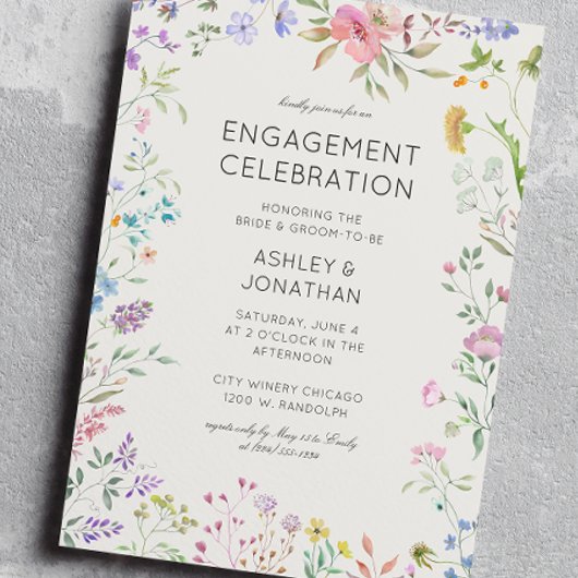 Einfache, zeitlose Wildblume Einladung