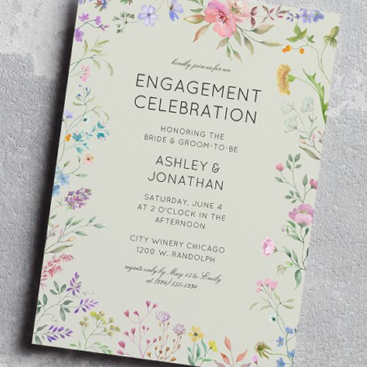 Einfache, zeitlose Wildblume Einladung