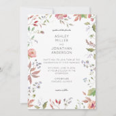 Einfache, zeitlose Wildblume Hochzeit Einladung (Vorderseite)