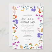 Einfache, zeitlose Wildblume Hochzeit Einladung (Vorderseite)