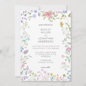 Einfache, zeitlose Wildblume Hochzeit Einladung (Vorderseite)