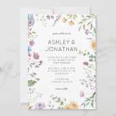 Einfache, zeitlose Wildblume Hochzeit Einladung (Vorderseite)