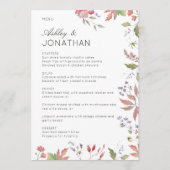 Einfache, zeitlose Wildblume Hochzeit Menükarte (Vorderseite)