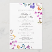 Einfache, zeitlose Wildblume Hochzeit Programm (Vorderseite)