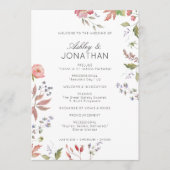 Einfache, zeitlose Wildblume Hochzeit Programm (Vorderseite)