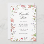 Einfache, zeitlose Wildblume Hochzeit Save The Date (Vorderseite)