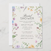 Einfache, zeitlose Wildblume Hochzeitsfeiern Braut Einladung (Vorderseite)