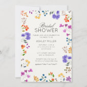 Einfache, zeitlose Wildblume Hochzeitsfeiern Braut Einladung (Vorderseite)