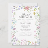 Einfache, zeitlose Wildblume Hochzeitsfeiern Braut Einladung (Vorderseite)