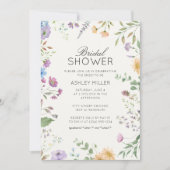 Einfache, zeitlose Wildblume Hochzeitsfeiern Braut Einladung (Vorderseite)