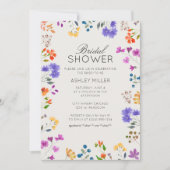 Einfache, zeitlose Wildblume Hochzeitsfeiern Braut Einladung (Vorderseite)