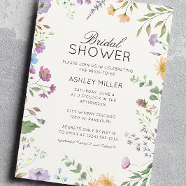 Einfache, zeitlose Wildblume Hochzeitsfeiern Braut Einladung