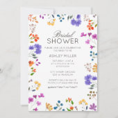 Einfache, zeitlose Wildblume Hochzeitsfeiern Braut Einladung (Vorderseite)