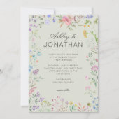 Einfache, zeitlose Wildblume Sage Green Wedding Einladung (Vorderseite)