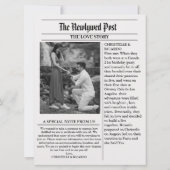 Einfache Zeitungsausgabe gerade verheiratet Ankünd Einladung (Rückseite)