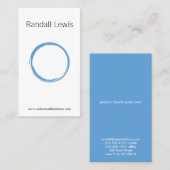 Einfache Zen Circle Blau/Weiß Visitenkarte (Vorne/Hinten)