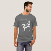 Einfache Zen-Silhouette Yoga & Om/Om Kalligraphie T-Shirt (Vorne ganz)