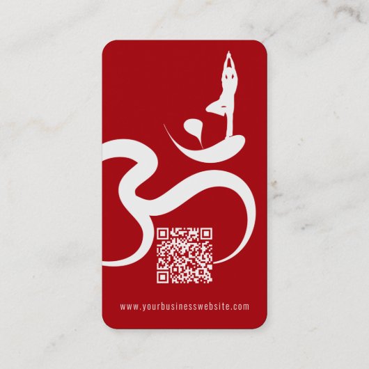 Einfache Zen-Yoga-Om-Kalligrafie-Silhouette Visitenkarte (Rückseite)