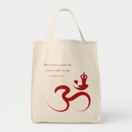 Einfache Zen-Yoga-Om-Silhouette Logo-Bag Tragetasche