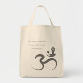 Einfache Zen-Yoga-Om-Silhouette Logo-Bag Tragetasche (Vorne)