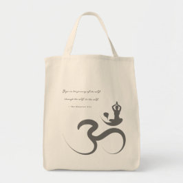 Einfache Zen-Yoga-Om-Silhouette Logo-Bag Tragetasche