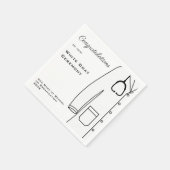 Einfache Zeremonie für Weißwolle Herzlichen Glückw Serviette (Ecke)