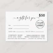 Einfache Zertifizierungskarten für Skriptgeschenke Visitenkarte (Vorderseite)