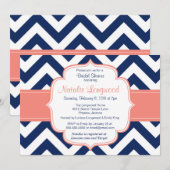 Einfache Zickzack Babydusche oder Brautdusche Einladung (Vorne/Hinten)