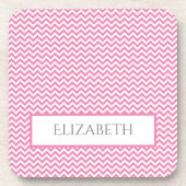 Einfache Zickzack Getränkekasten in rosa Getränkeuntersetzer (Vorderseite)