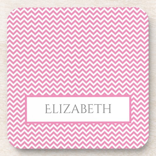Einfache Zickzack Getränkekasten in rosa Getränkeuntersetzer (Vorderseite)