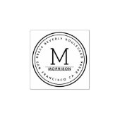 Einfache zirkuläre Grenze | Monogramm-Rücksendeadr Gummistempel (Prägung)