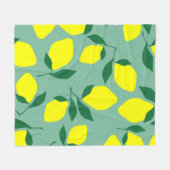 Einfache Zitrone, grüne Hintergrunddrucke. Fleecedecke (Vorderseite (Horizontal))