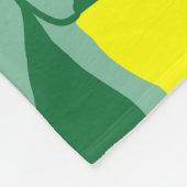 Einfache Zitrone, grüne Hintergrunddrucke. Fleecedecke (Ecke)