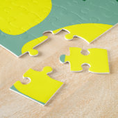 Einfache Zitrone, grüne Hintergrunddrucke. Puzzle (Seite)