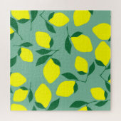 Einfache Zitrone, grüne Hintergrunddrucke. Puzzle (Horizontal)
