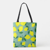 Einfache Zitrone, grüne Hintergrunddrucke. Tasche (Rückseite)