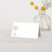 Einfache Zitronenbaum Blaue Streifen Babydusche Platzkarte (Vorderseite)