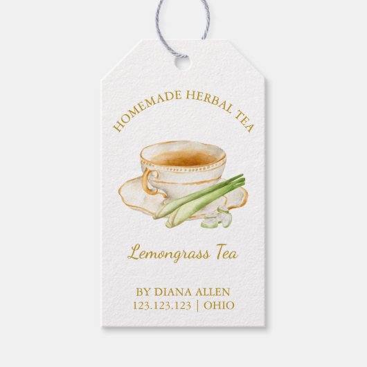 Einfache Zitronengras-Tee-Anhänger Geschenkanhänger (Vorderseite)