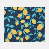 Einfache Zitrusfrüchte: Zitronen auf blau. Fleecedecke (Vorderseite (Horizontal))