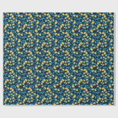 Einfache Zitrusfrüchte: Zitronen auf blau. Geschenkpapier (Flach)