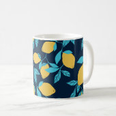 Einfache Zitrusfrüchte: Zitronen auf blau. Kaffeetasse (VorderseiteRechts)