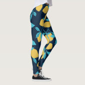 Einfache Zitrusfrüchte: Zitronen auf blau. Leggings (Rechts)
