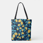 Einfache Zitrusfrüchte: Zitronen auf blau. Tasche (Rückseite)